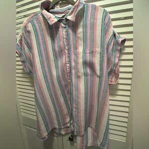 Orvis Women’s Striped Casual Shirt - Pink, Blue, and White